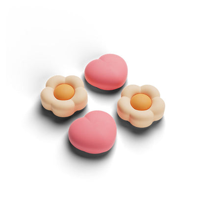 极想 爱心花卉摇杆帽（适用于任天堂 Switch 2）- 粉黄配色