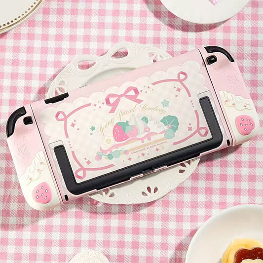 GeekShare набор защитных силиконовых чехлов для контроллера Spring Strawberry для Nintendo Switch 2 (розовый)