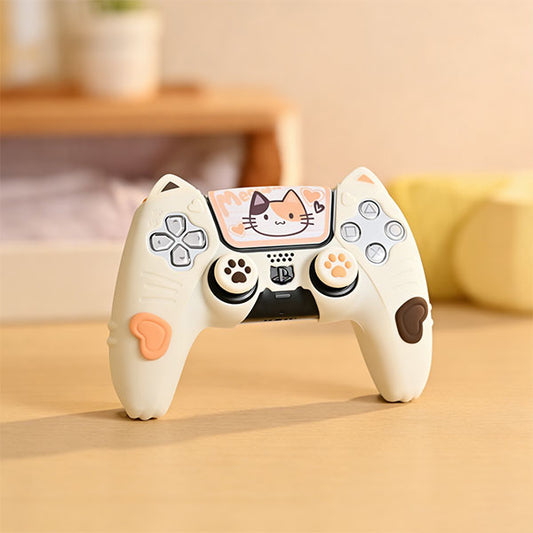 GeekShare 캣 이어 네오 실리콘 PS5 컨트롤러 그립 커버 – 캘리코 캣 에디션