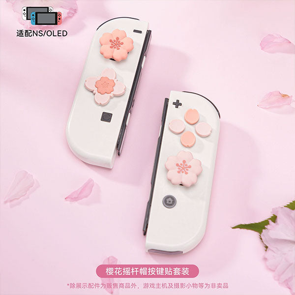 GeekShare Strange Cherry Blossom накладки на стики и стикеры на кнопки для Nintendo Switch